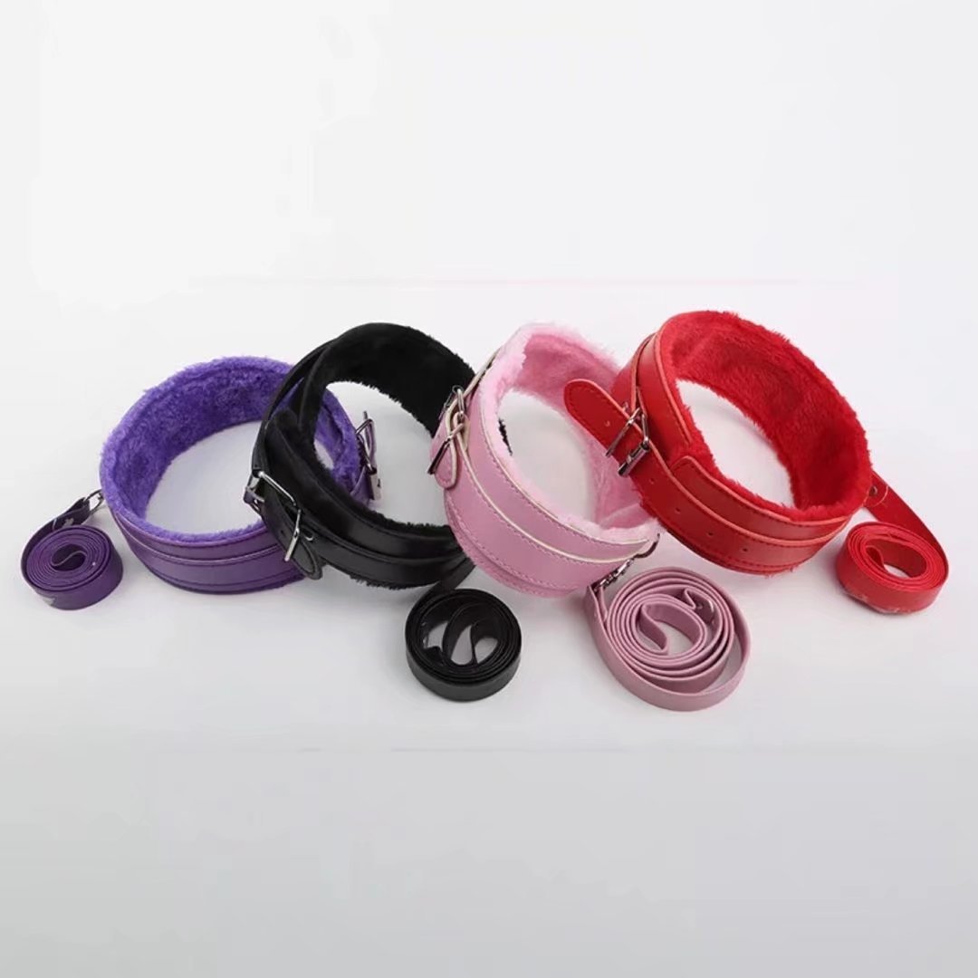 Leather Plush Collar Feminine Appliance Collar