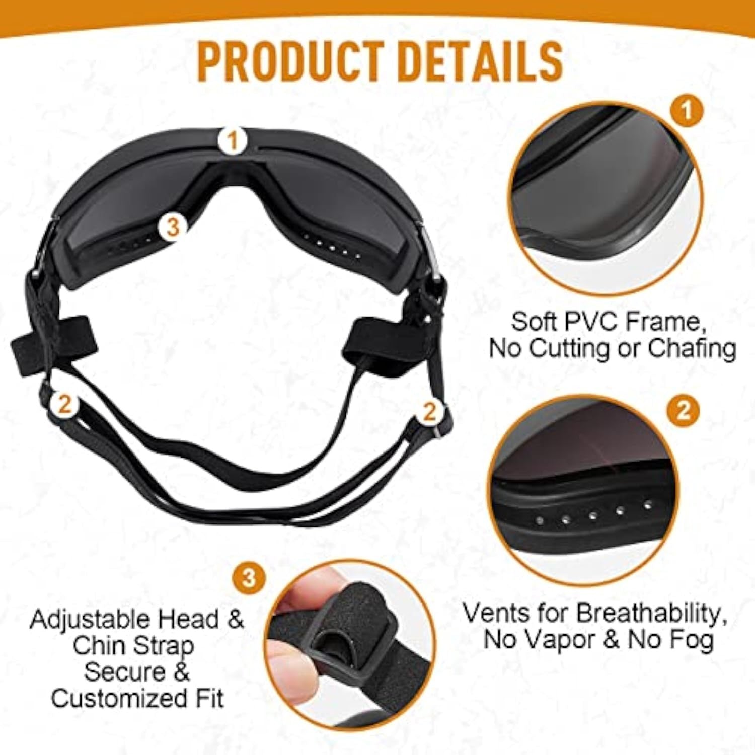 Stylish Windproof Dog Sunglasses Handsome Pet Goggles For Large  Medium Breeds With Sun Protection Anti Fog & Adjustable Strap For Driving Swimming Surfing