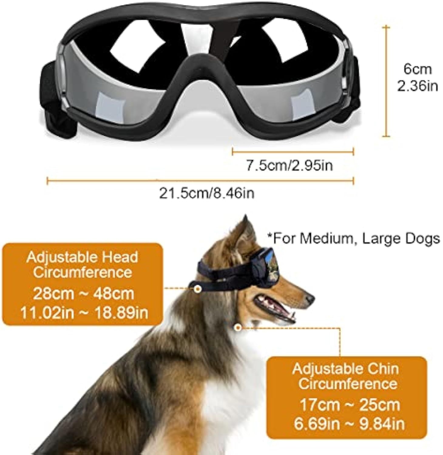 Stylish Windproof Dog Sunglasses Handsome Pet Goggles For Large  Medium Breeds With Sun Protection Anti Fog & Adjustable Strap For Driving Swimming Surfing