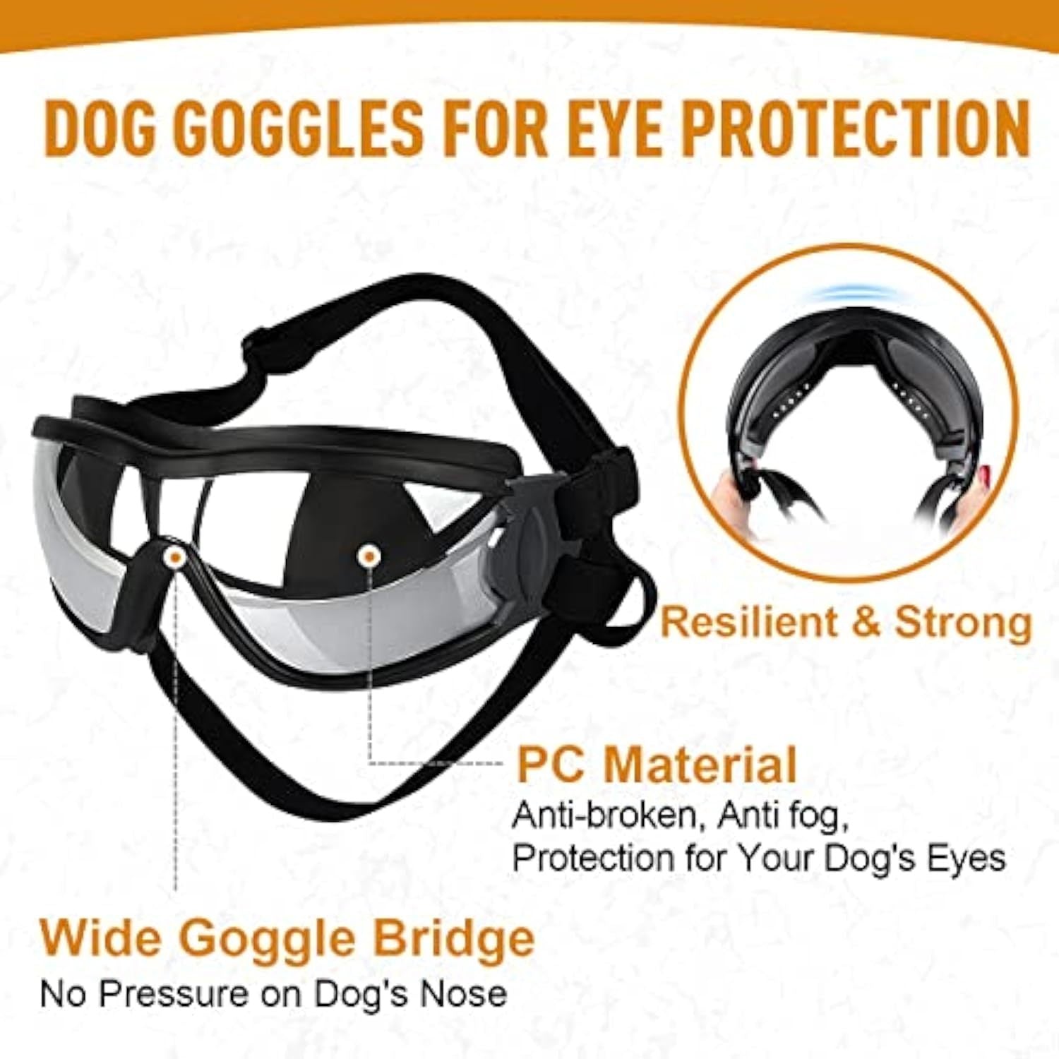 Stylish Windproof Dog Sunglasses Handsome Pet Goggles For Large  Medium Breeds With Sun Protection Anti Fog & Adjustable Strap For Driving Swimming Surfing